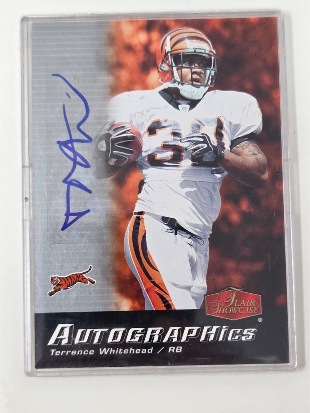 2006 Flair Showcase Terrence Whitehead Autographics Bengals Auto Card